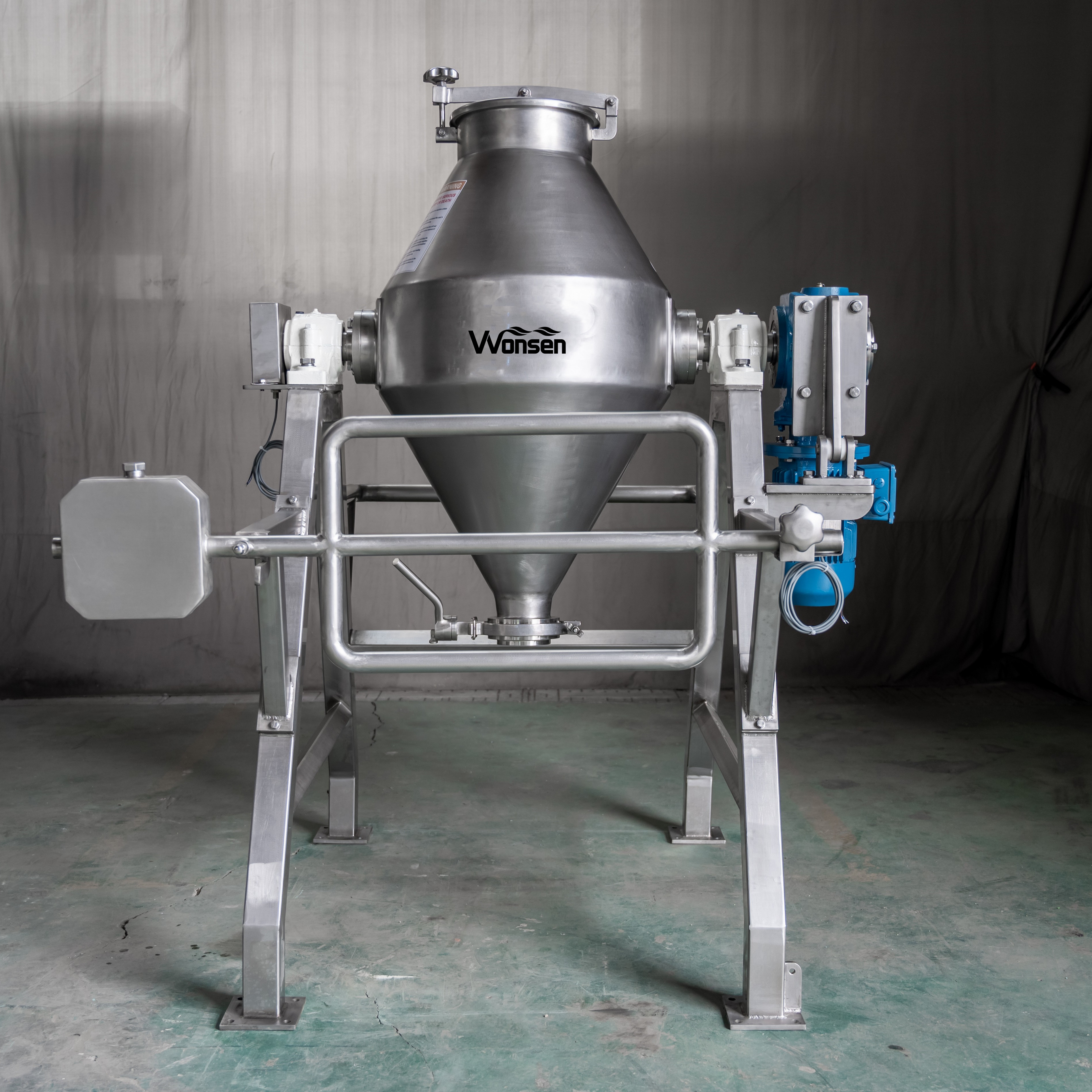 Mixing Evenly 300L 304 Stainless Steel Power Granules Drum Dryer Blending Machine Double Cone Bin Blender