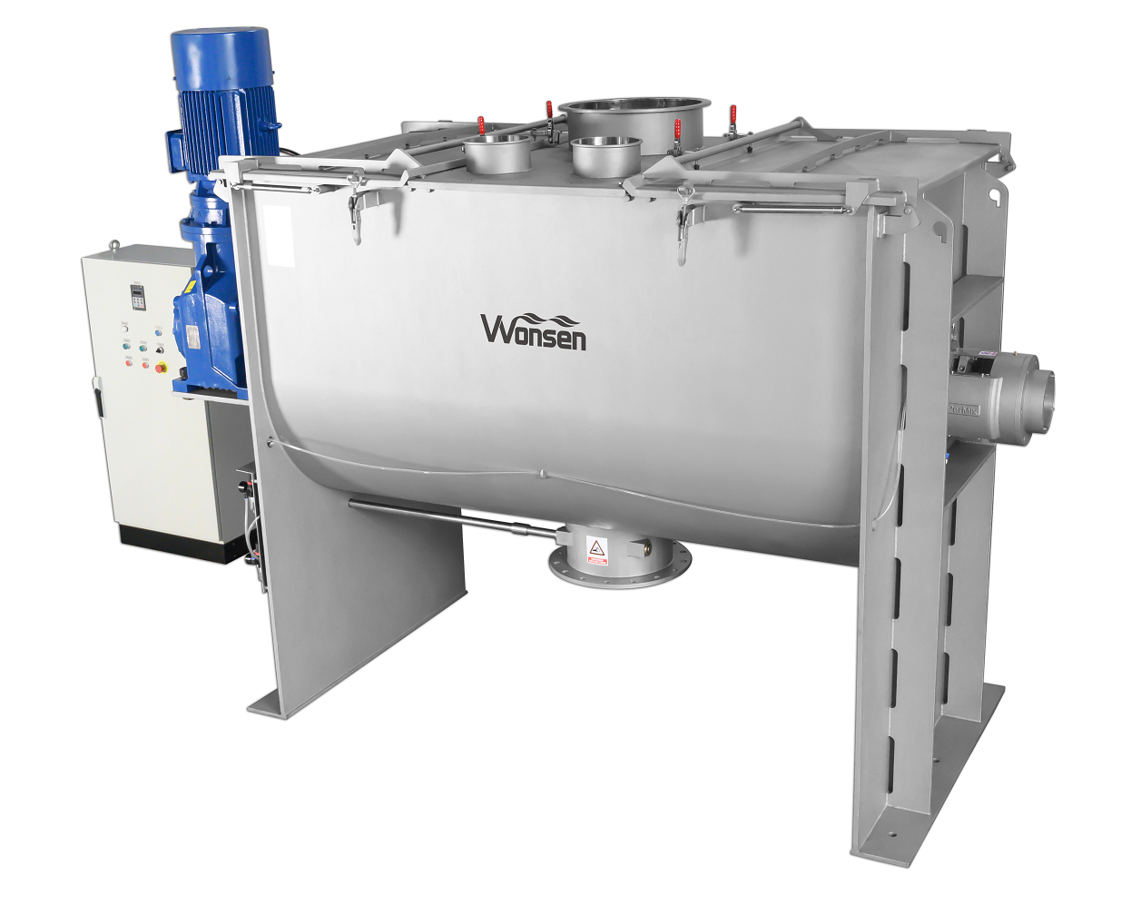 Screw Conveyor Connected to Stainless Steel Horizontal Mixer Ribbon Mixer