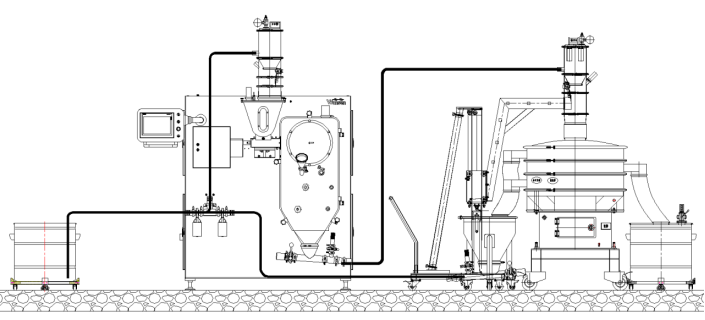 Dry granulating machine