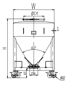 ZT series Square Cone IBC Bin Turnover Material Bucket