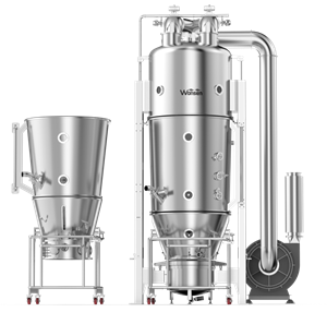 Верхний распылитель DPL-200 для гранулирования и сушки; нижний распылитель для нанесения покрытий.