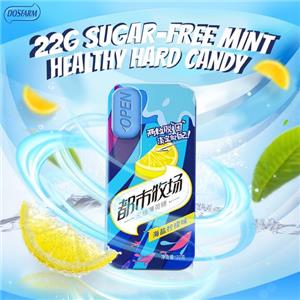 Zuckerfreie Meersalz-Zitronen-Bonbons mit tragbarer Metalldose
