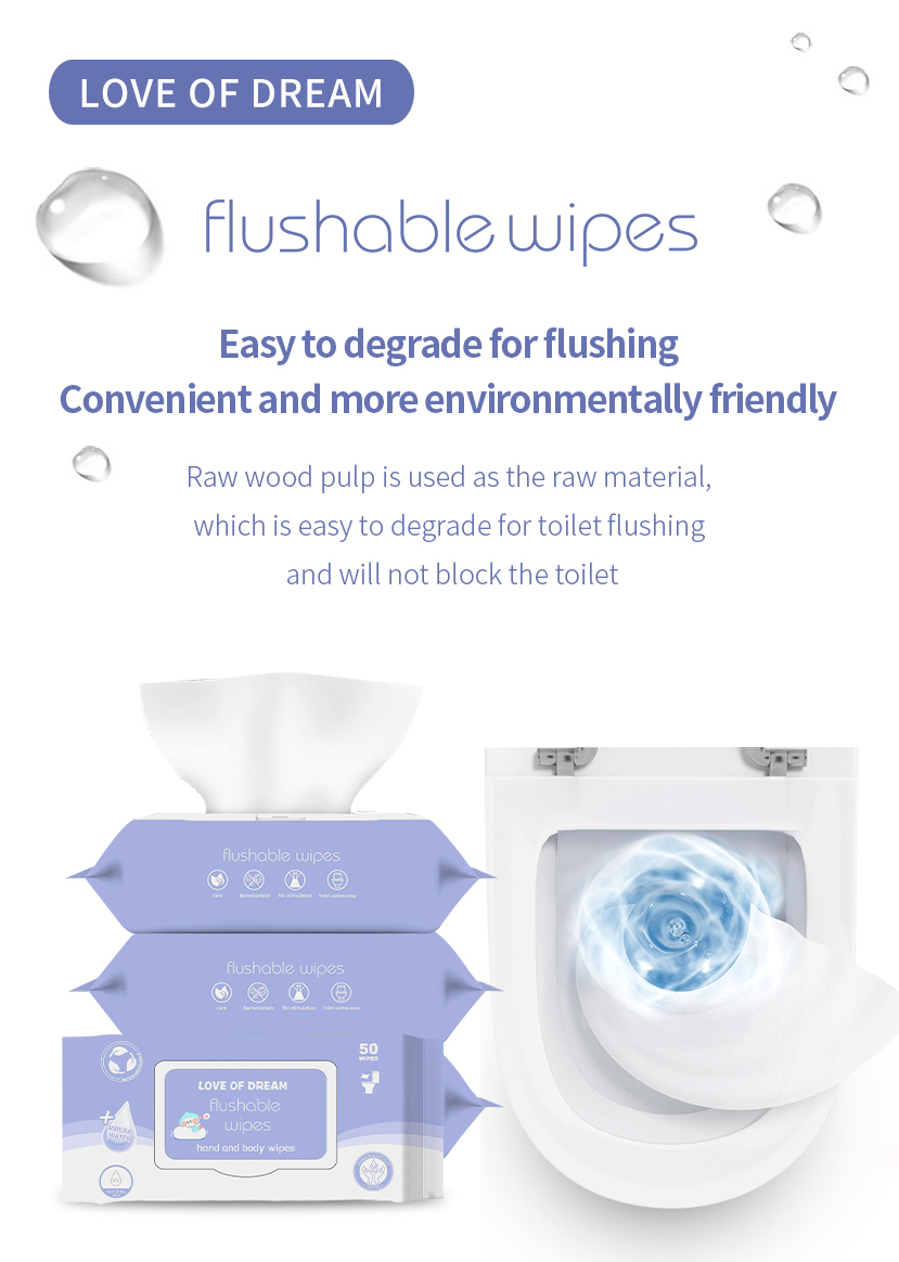 Oem Nonwoven Fabric Wet Wipes Biodegradable Baby Wipes Flushable