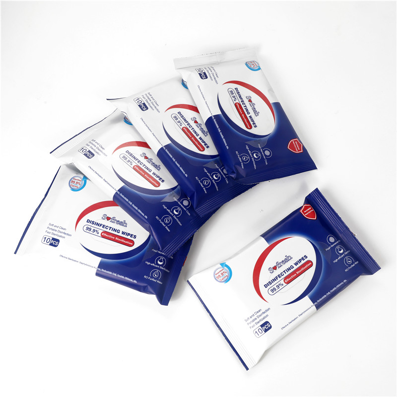 OEM ODM Factory Free Sample 40 Count Soft Flowpack Sanitizing 75% Alchohol Wet Wipes