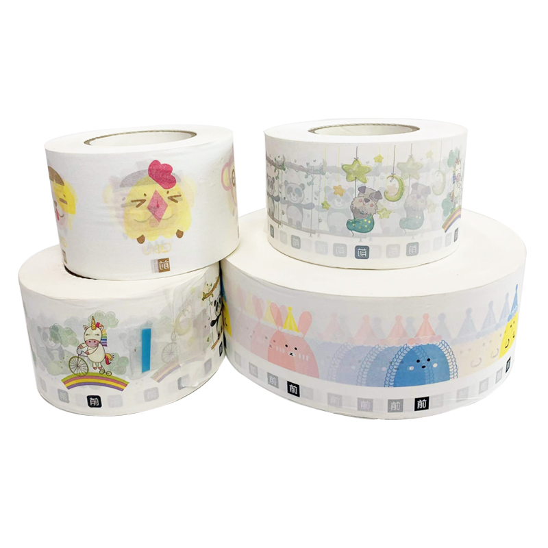 90*90 Disposable Cartoon Tape Raw Materials Factory baby adult diaper