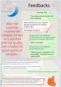 Comentarios positivos de muestra de clientes