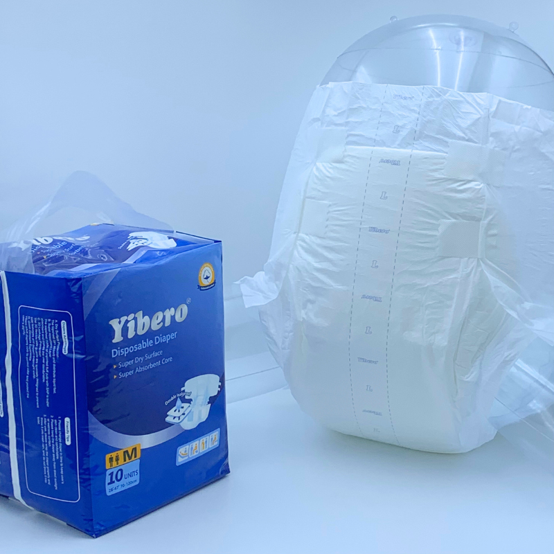 Jiayue wholesale factory OEM ODM disposable adult diaper with printed frontal tape