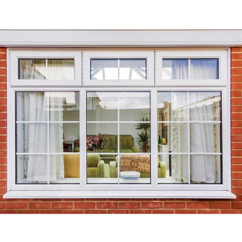 Temper Glass UPVC Frame French Tilt And Turn Window