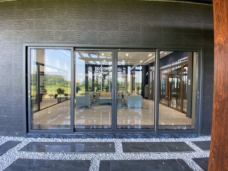 Wooden Color Aluminum Alloy Commercial Lift-sliding Door