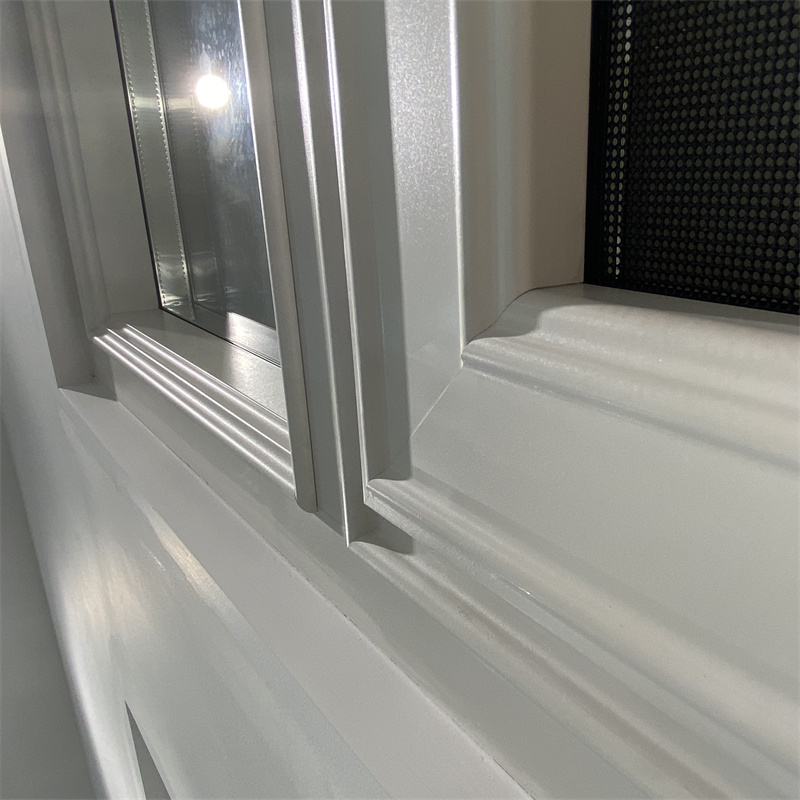 Power Coating Grey Double Glass Casement Window