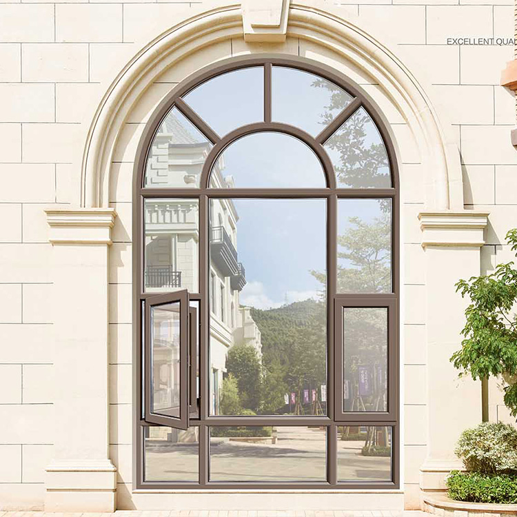 Thermal Break Arch Shape Top Fixed Glass Window