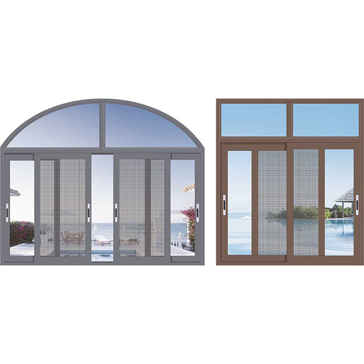 Thermal Break Arch Shape Top Fixed Glass Window