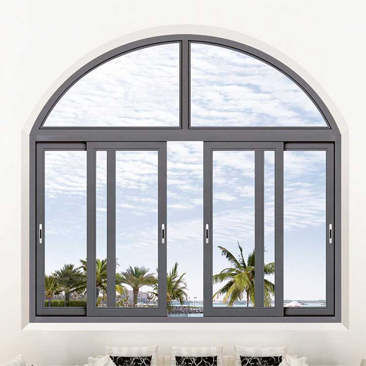 Doppelt verglaste Bogentüren aus Aluminium für Hausfenster