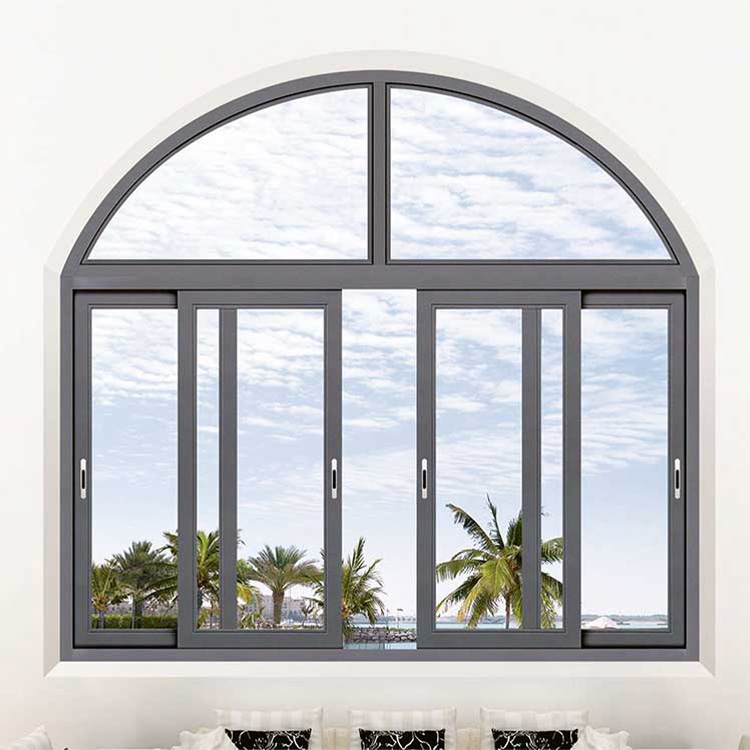 Thermal Break Arch Shape Top Fixed Glass Window