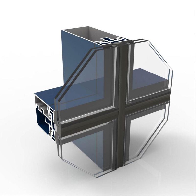 Double Glazed Cladding Exterior Facade Unitized Curtain Wall