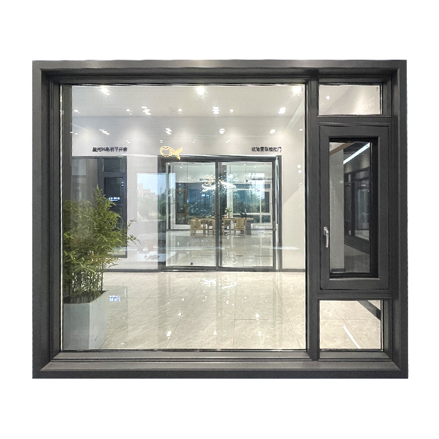 Muti-Rongga Panas Rusak Bingkai Aluminium Double Glazed Iinvisible Water Drainage Casement System Window