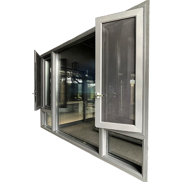 Muti-Cavity Heat Broken Aluminium Frame Double Glazed Iinvisible Water Drainage Casement System Window