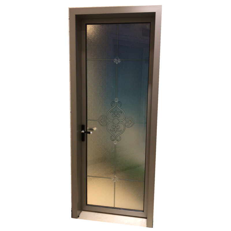 Elegant Double Glass Decotrive Strip Hings Aluminum Toilet Door