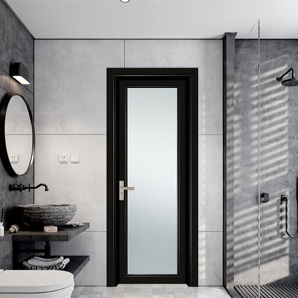 Elegant Double Glass Decotrive Strip Hings Aluminum Toilet Door