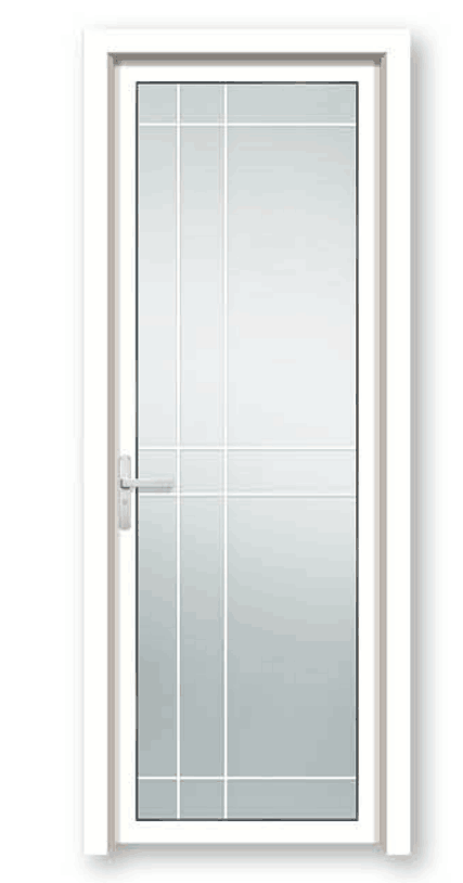 White Aluminum Frame Forest Glass Door