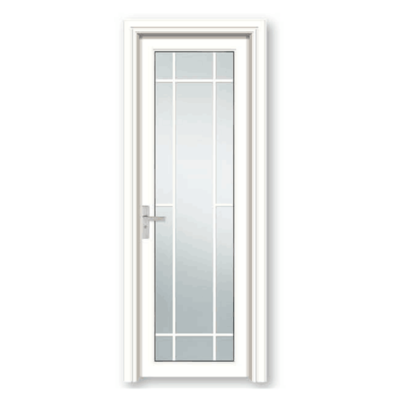 White Aluminum Frame Forest Glass Door
