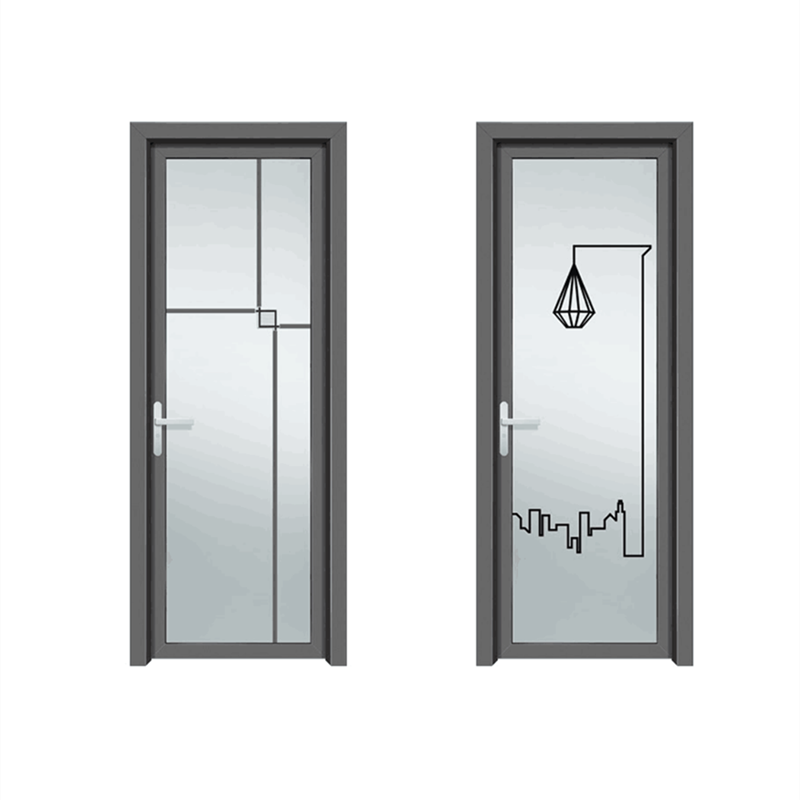 Semi-panel Aluminium Frame Grill 8mm Glass Swing Door