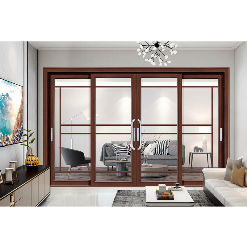 Triple Track Four Panel Leaf 15 Light Glass Aluminum Stacker Door