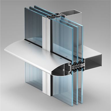 Commercial Building Reflective Color Triple Full Glass Curtain Wall