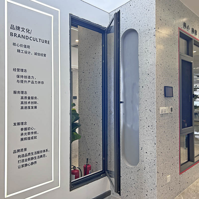 6063 T5 Aluminium Powder Coating Grey Casment Combinatied Door with Double Glass Window