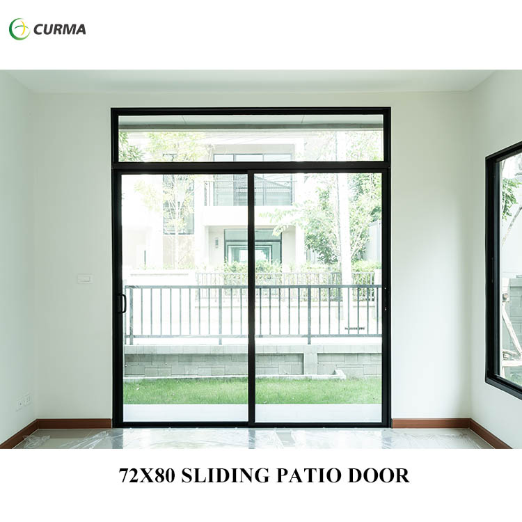 Puerta corredera de vidrio para patio 72x80, puerta corredera automática de aluminio negro, costo de reemplazo a la venta