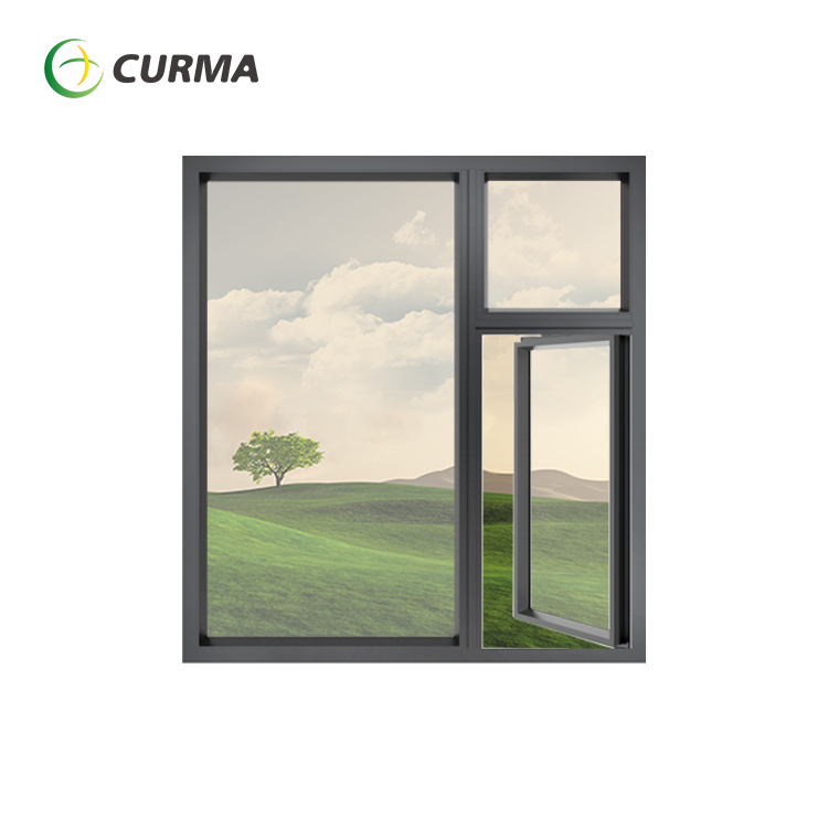 Curma Hot Sale aluminium openslaand raam van gehard glas Frans raam te koop