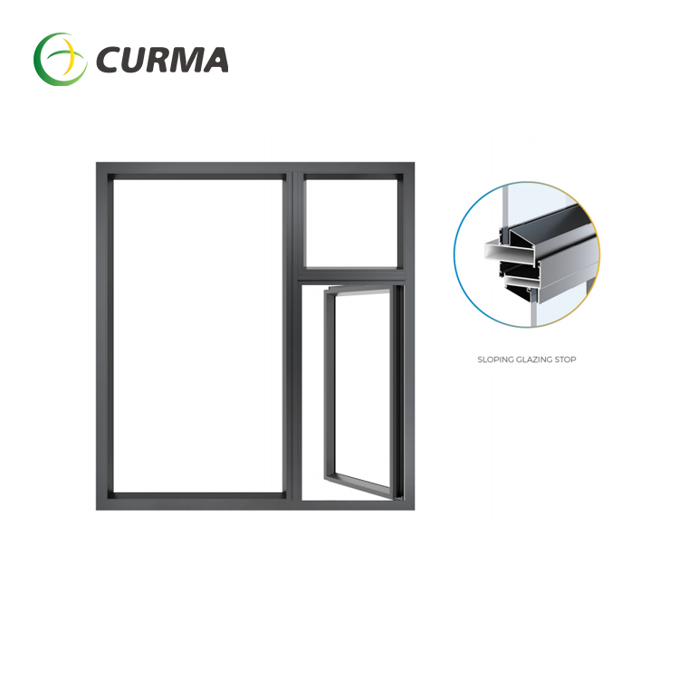 Curma Hot Sale Aluminum Casement Window Tempered Glass french windowfor sale