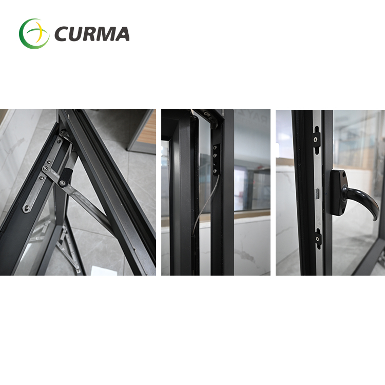 Curma Hot Sale Aluminum Casement Window Tempered Glass french windowfor sale