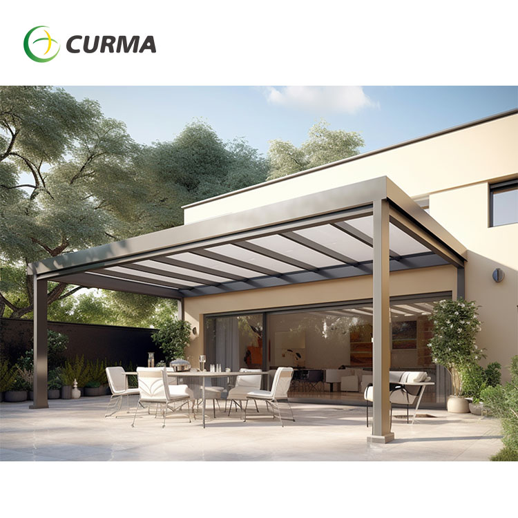 Curma Outdoor Gazebo Aluminum Folding Consevatory Awning Roof Pergola For Sale