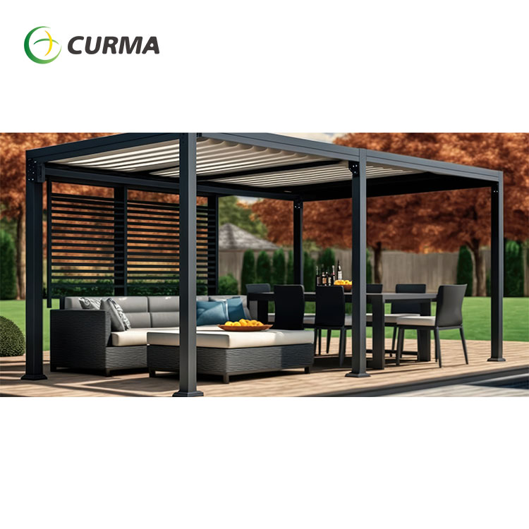 Curma Outdoor Gazebo Aluminum Folding Consevatory Awning Roof Pergola For Sale