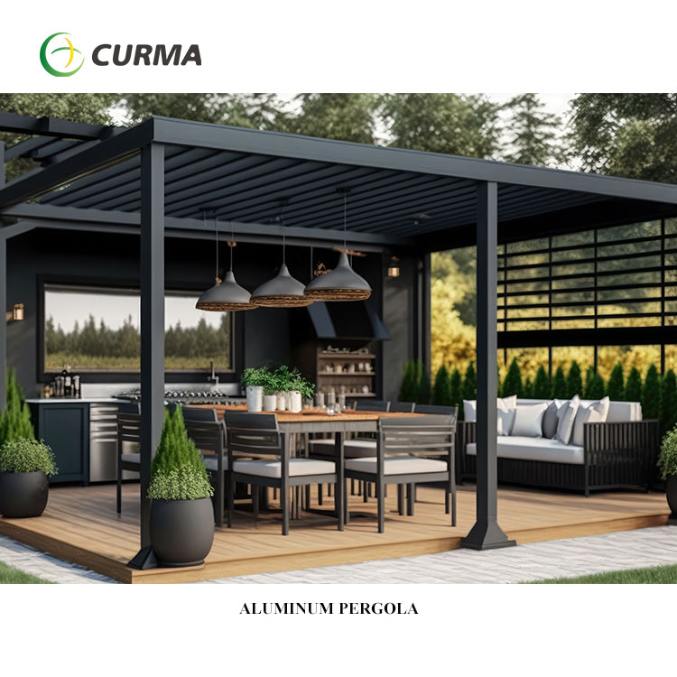 Curma Garten-Lamellenpergola mit Dach, Aluminiumpergola zu verkaufen