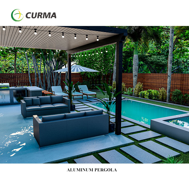 Curma garden louvered pergola with roof aluminium pergola