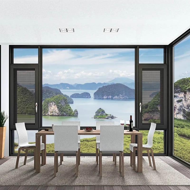 Aluminum Frame 6 Tracks Sliding Sash Window With SS304 Mosquito Net