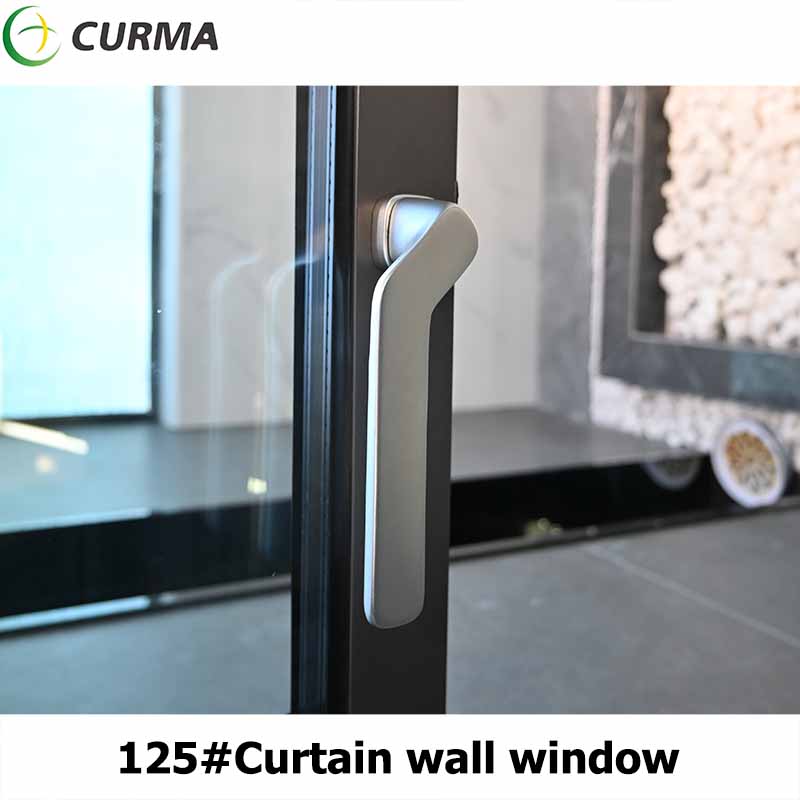 125#Curma good quailty glass curtain wall windows system with top hung window