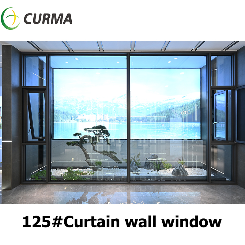 125#Curma good quailty glass curtain wall windows system with top hung window Manufacturers, 125#Curma good quailty glass curtain wall windows system with top hung window Factory