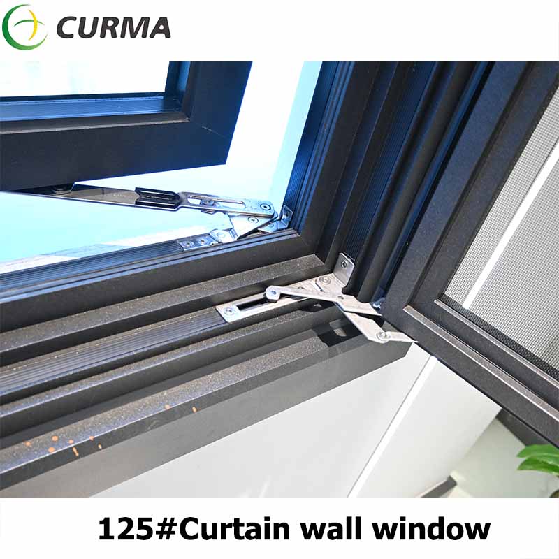 125#Curma good quailty glass curtain wall windows system with top hung window