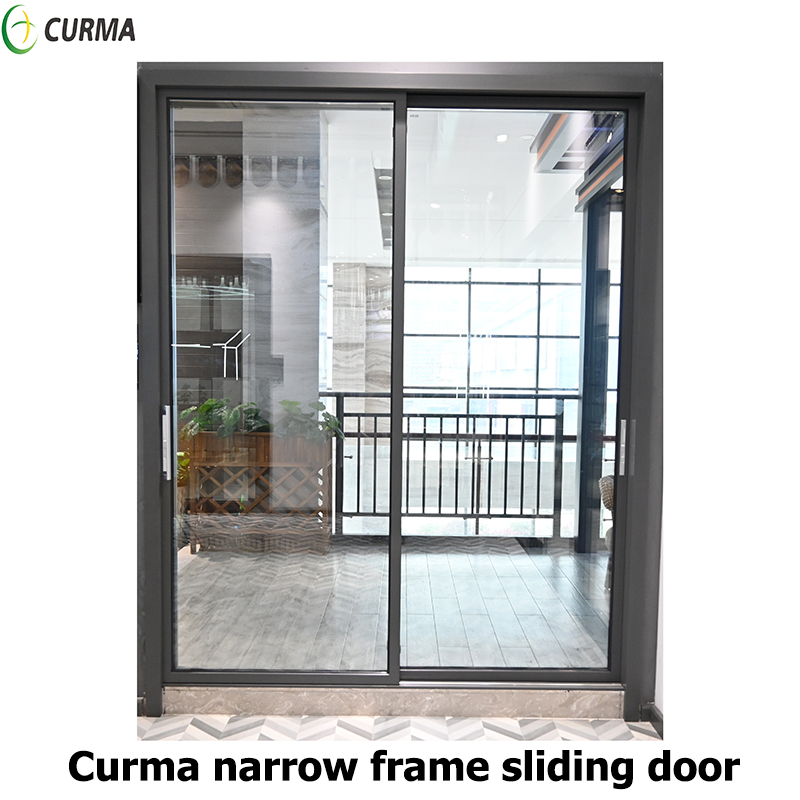 Curma indoor outdoor double glazed small narrow frame sliding door