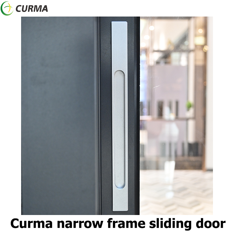 Curma indoor outdoor double glazed small narrow frame sliding door