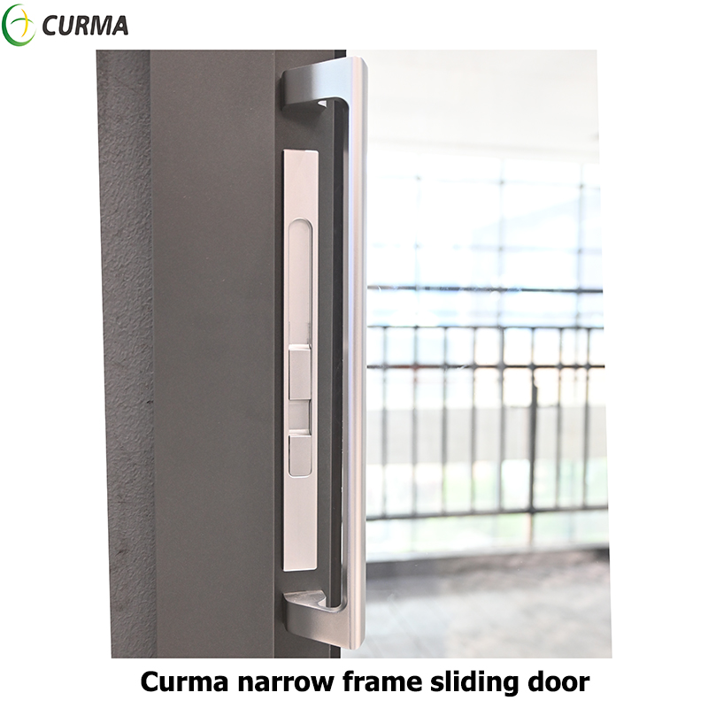 Curma indoor outdoor double glazed small narrow frame sliding door