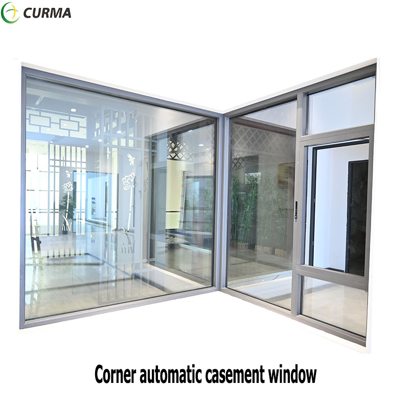 Curma contemporary aluminium inswing outswing automatic corner casement window