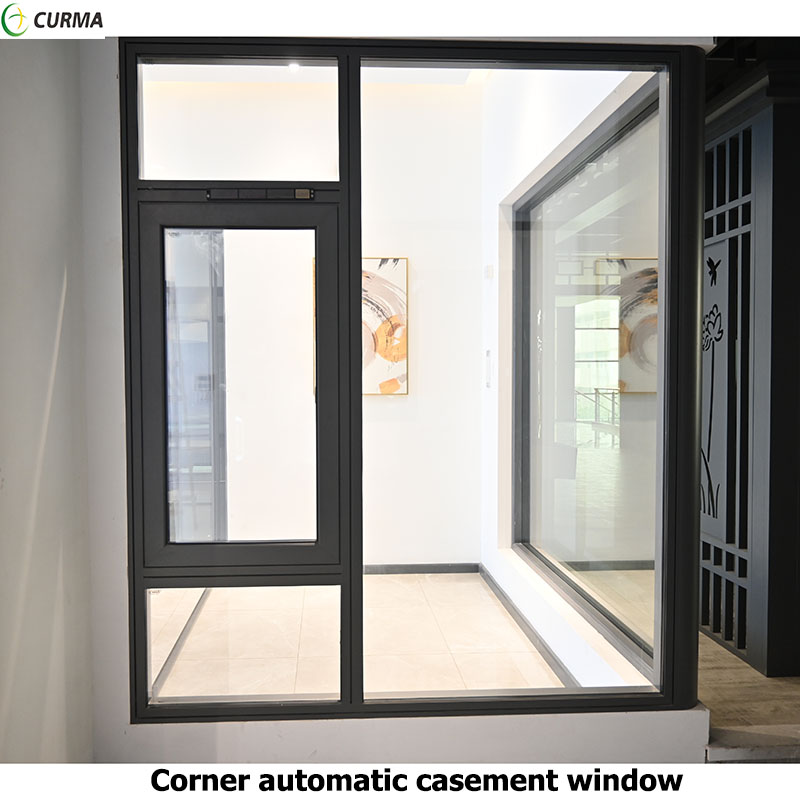 Curma contemporary aluminium inswing outswing automatic corner casement window