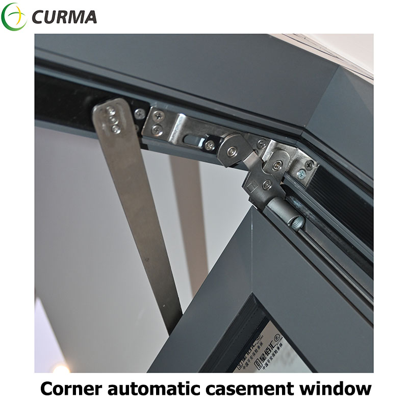 Curma contemporary aluminium inswing outswing automatic corner casement window