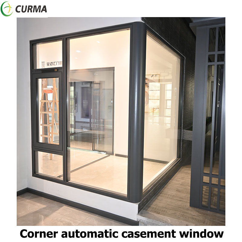 Curma contemporary aluminium inswing outswing automatic corner casement window