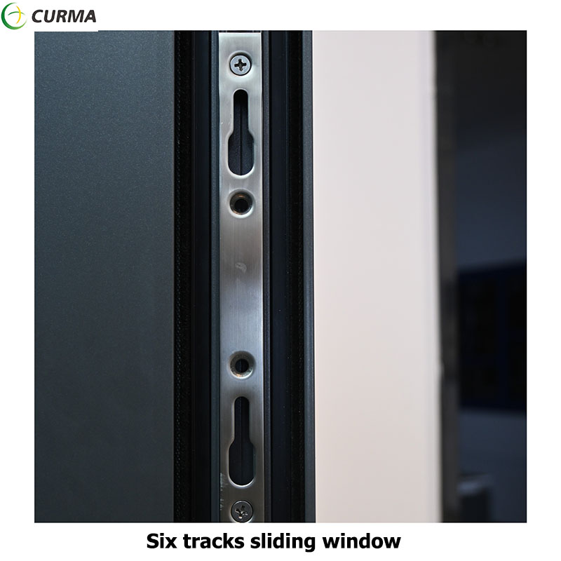 Curma modern aluminium double glass six tracks sliding window