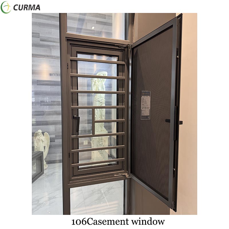 106 Aluminum Best Casement Hinged Custom Made Windows in Bedroom for New Construction